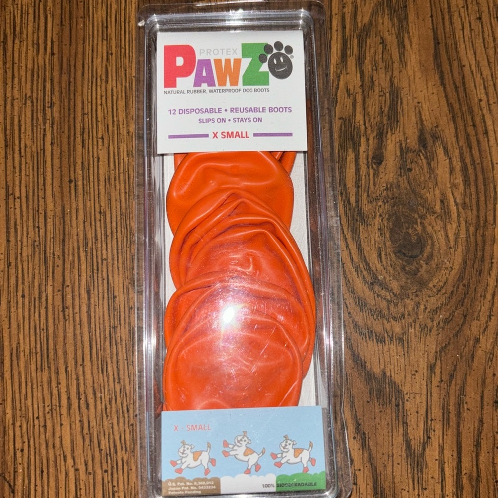 NWB Pawz 12 disposable-reusable boots,orange, x small